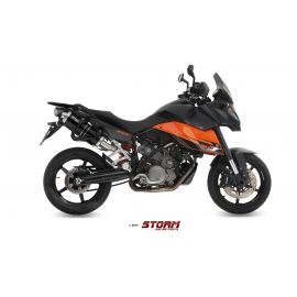 Escapes homologados Storm OVAL Aço preto para KTM 990 SUPERMOTO 09-13