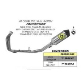 Escape completo Arrow 71168CKZ COMPETICION acero inox para Honda CBR 500 R 19-20