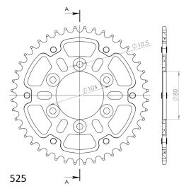 Coroa Supersprox Stealth RST-1489-RED em aço/alumínio na cor vermelho