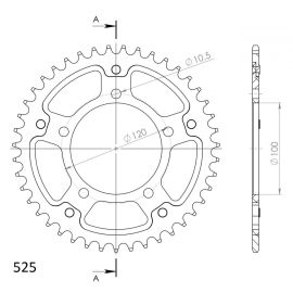 Coroa Supersprox Stealth RST-702-SLV em aço/alumínio na cor aço