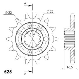 Rodas dentadas de borracha Supersprox de aço CST-4054.3