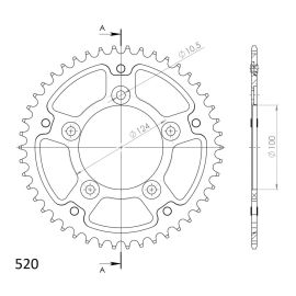 Coroa Supersprox Stealth RST-743-SLV em aço/alumínio na cor aço