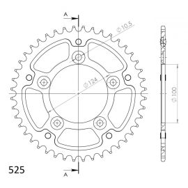 Coroa Supersprox Stealth RST-744-GLD em aço/alumínio na cor ouro