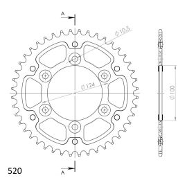 Coroa Supersprox Stealth RST-735-SLV em aço/alumínio na cor aço