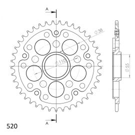 Coroa Supersprox Stealth RST-733-SLV em aço/alumínio na cor aço