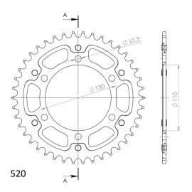 Coroa Supersprox Stealth RST-486-ORG em aço/alumínio na cor laranja