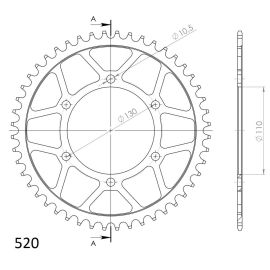 Coroa Supersprox RFE-486-BLK de aço em preto