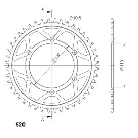 Coroa Supersprox RFA-486-BLU de aço em azul