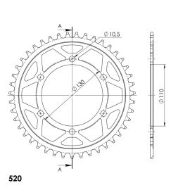 Coroa Supersprox RFA-486-BLK de aço em preto