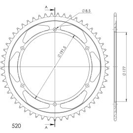 Coroa Supersprox RFE-223-BLK de aço em preto