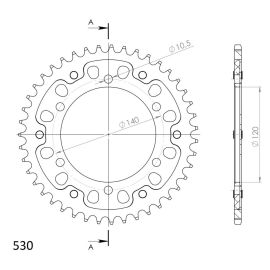 Coroa Supersprox Stealth RST-499-SLV em aço/alumínio na cor aço