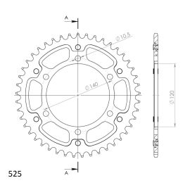 Coroa Supersprox Stealth RST-498-SLV em aço/alumínio na cor aço