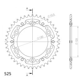 Coroa Supersprox Stealth RST-899-SLV em aço/alumínio na cor aço