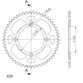 Coroa Supersprox RAL-998-SLV em alumínio na cor aço