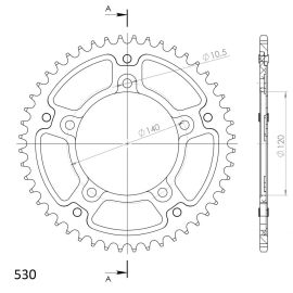 Coroa Supersprox Stealth RST-1800-SLV em aço/alumínio na cor aço