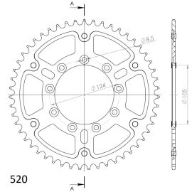 Coroa Supersprox Stealth RST-151-ORG em aço/alumínio na cor laranja