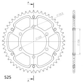 Coroa Supersprox Stealth RST-2012-SLV em aço/alumínio na cor aço