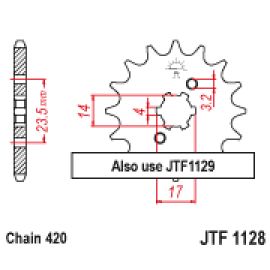 Rodas dentadas de borracha JT Sprockets de aço JTF1128