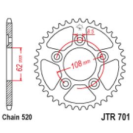 Coroa de aço JT Sprockets JTR701