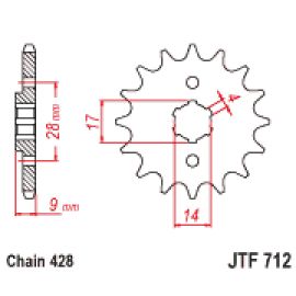 Rodas dentadas de borracha JT Sprockets de aço JTF712