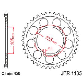 Coroa de aço JT Sprockets JTR1135