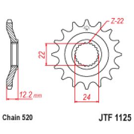 Rodas dentadas de borracha JT Sprockets de aço JTF1125