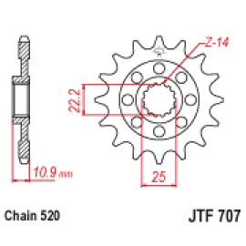 Rodas dentadas de borracha JT Sprockets de aço JTF707