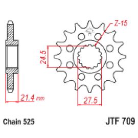 Rodas dentadas de borracha JT Sprockets de aço JTF709