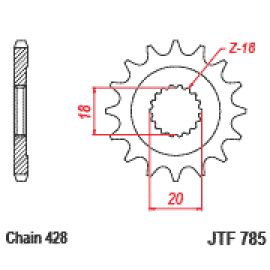 Rodas dentadas de borracha JT Sprockets de aço JTF785