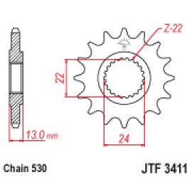 Rodas dentadas de borracha JT Sprockets de aço JTF3411