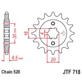 Rodas dentadas de borracha JT Sprockets de aço JTF718