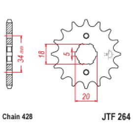 Rodas dentadas de borracha JT Sprockets de aço JTF264