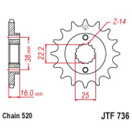 Rodas dentadas de borracha JT Sprockets de aço JTF736