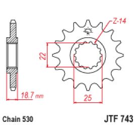 Rodas dentadas de borracha JT Sprockets de aço JTF743