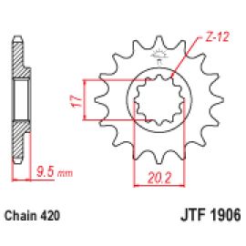 Rodas dentadas de borracha JT Sprockets de aço JTF1906