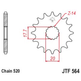 Rodas dentadas de borracha JT Sprockets de aço JTF564