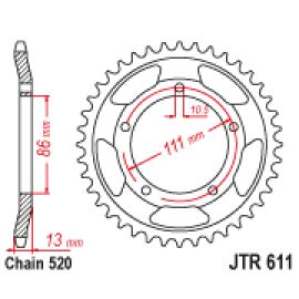 Coroa de aço JT Sprockets JTR611