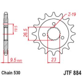 Rodas dentadas de borracha JT Sprockets de aço JTF884