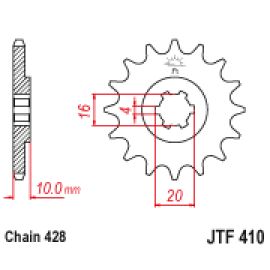 Rodas dentadas de borracha JT Sprockets de aço JTF410