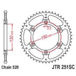 Coroa de auto-lavagem da JT Sprockets JTR251SC em aço