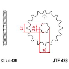 Rodas dentadas de borracha JT Sprockets de aço JTF428