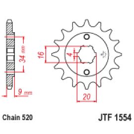 Rodas dentadas de borracha JT Sprockets de aço JTF1554