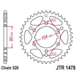 Coroa de aço JT Sprockets JTR1478