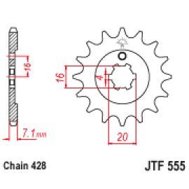 Rodas dentadas de borracha JT Sprockets de aço JTF555