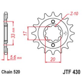 Rodas dentadas de borracha JT Sprockets de aço JTF430