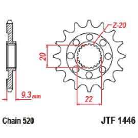 Rodas dentadas de borracha JT Sprockets de aço JTF1446