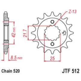 Rodas dentadas de borracha JT Sprockets de aço JTF512