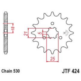 Rodas dentadas de borracha JT Sprockets de aço JTF424