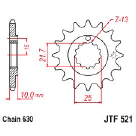 Rodas dentadas de borracha JT Sprockets de aço JTF521