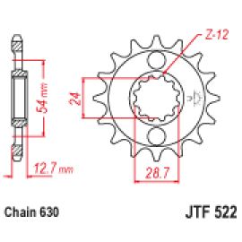 Rodas dentadas de borracha JT Sprockets de aço JTF522